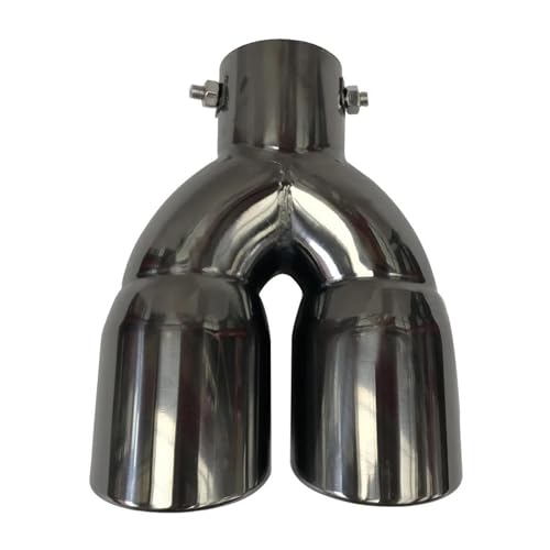 Punta de escape doble universal recta de 63 mm a 76 mm con corte inclinado para coche