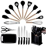 MEET ALL YOUR NEEDS OF THE KITCHEN:19-in-1 kitchen utensils set, silicone kitchen utensils set and kitchen accessories to meet your maximum demand be your kitchen assistant. Elevate your kitchen experience with our 11-Piece Silicone Kitchen Utensil S...
