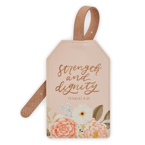 Christian Art Gifts Faux Leather Scripture Luggage Tag for Women