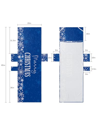 Blue Merry Christmas Beach Lounge Chair Towel Cover, Soft Chaise Lounge Towel with Side Pockets Patio Pool Chairs Cover for Beach/Pool Sunbathing 29x85 Xmas Winter Snowflake Blue White