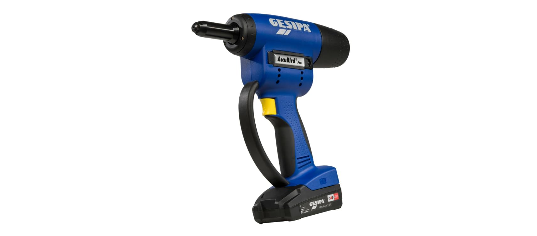 Gesipa AccuBird Pro CAS 1679662 - Batería de ion de litio (2 baterías de ion de litio, 18 V - 2,0 Ah, 13.000 N, para remaches ciegos de hasta 6 mm de diámetro, motor sin escobillas)