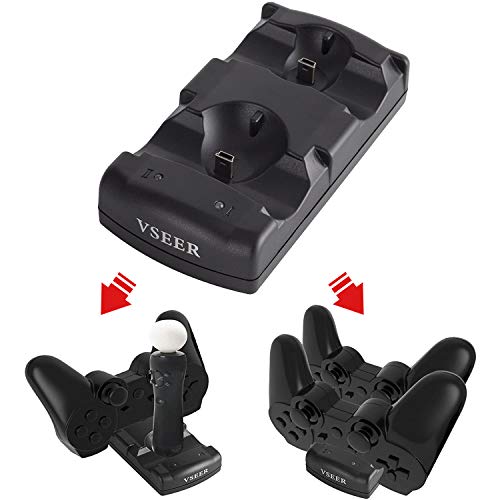 Fpxnb 2 Pack Ps3 Controller Charger, Playstation 3 / Ps3 Slim Dualshock Move Controller Charging Dock Stand Stations With Dual Micro Usb Charging Cables & Led Indicator #TOP4