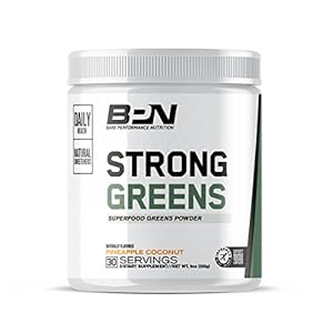 BARE PERFORMANCE NUTRITION, BPN Strong Greens Superfood Powder, Improved Digestion, Increased Energy, Immune System Support, Pineapple Coconut