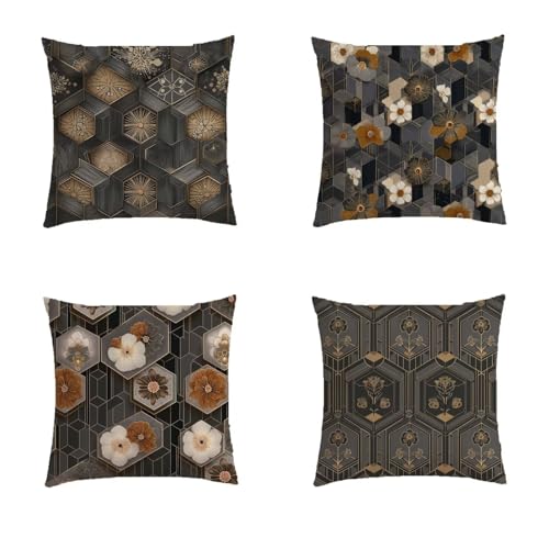 Housse de coussin de jardin imprimé géométrique double face S583