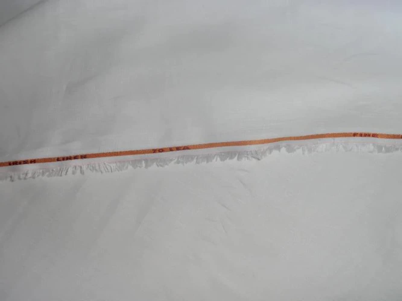 45 Meter 70er Jahre Lea Weißer reiner Leinenstoff Stoffe 144,8 cm breit, färbbar, individuell gefärbt