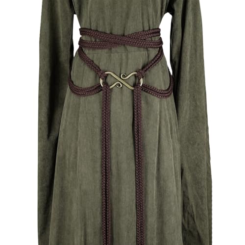 Image of HiiFeuer Medieval Rope Belt with Metal Buckle, Renaissance Adjustable Long Rope Belt for Dresses Viking Cosplay Ren Faire