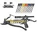 Crossbow Self-Cocking 80 LBS by KingsArchery® with Hunting Scope, Spare Crossbow String and Caps, 3 Aluminium Arrow Bolts, and Bonus 12-pack of Colored PVC Arrow Bolts + KingsArchery® Warranty