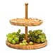 Produktbild Relaxdays Etagere Bambus H: 25 cm D: 25 cm 2-stöckige Obstetagere aus Holz mit 2 runden Schalen zur Ablage von Gebäck, Kekse, Party-Snacks, Nüsse, Süßigkeiten als Obstteller und Servierplatte, natur
