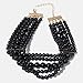 KOSMOS-LI Fashion Simulate Pearl Choker Necklace With Earrings Set (Black)
