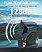 NEOGET Air Horn 12V Loud, Compact Twin Tone Trcuk Horn with Compressor and Relay Harness Kit, Fit for 12V Vehicles Truck Car Motocycle Replacement (Blue)