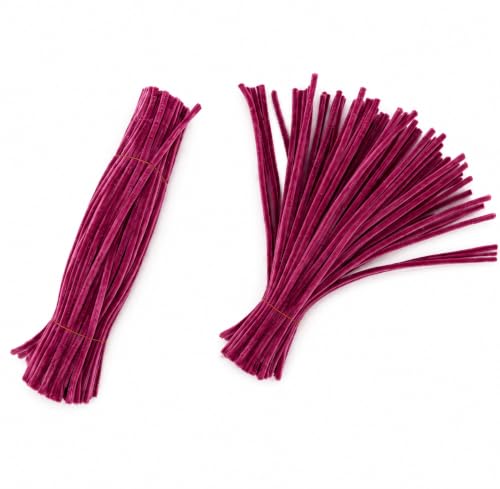 Image of 100Pcs Pipe Cleaners Craft Set | Chenille Stem Fuzzy Sticks DIY Craft Supplies for Art Projects Activities, Decorations, Flower Making, Modeling & Sculpting (mauve purple)