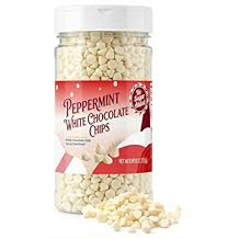 Sugar Free Peppermint Flavor Baking Chips No Sugar Added - 10oz Bottle - White Chocolate Style Stevia-Sweetened Peppermint Chips for Cookies, Brownies, Fudge, Bark & Holiday Baking