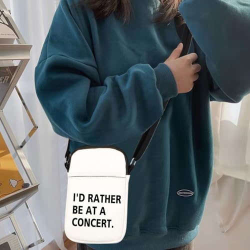 HOLLP Music Concerts Gift I'd Rather Be At A Concert Crossbody bag Country Concert Gift Music Concert Lover Gift4