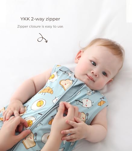 Image of Baby Sleep Sack Soft Wearable Blanket 2-Way Zipper Sleeping Bag for Girls Boys 0-3T, Viscose Made from Bamboo