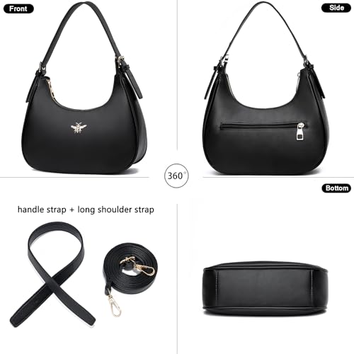 CROJUYI Small Crescent Shoulder Bags Purses for Women Retro Classic Clutch Hobo Tote Purse and Handbag Cute Crossbody Bags4