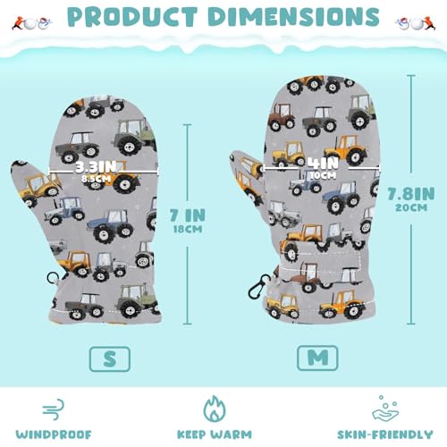 Image of Plaaee Early 1990s Pattern Kids Glove Warm Mitten Winter Favor for Toddler Boys and Girls Children Cold Weather Gloves