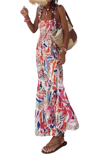 Robe de plage imprime floral style boho chic coupe maxi fluide et legere