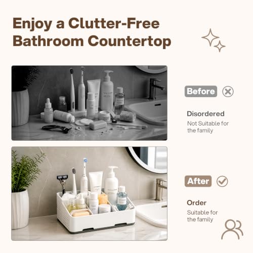 Cleangor-Countertop-Bathroom-Organizer-Toothbrush-Holder-with-Drainage-Vents-Cord-Hole-for-Multi-grid-Electric-Toothbrush-Charger-Family-Bathroom-Use