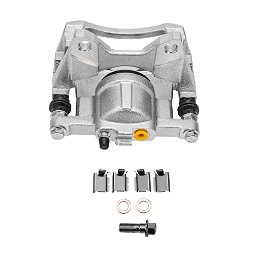 Image of Detroit Axle - Rear Brake Kit for 2007-2018 Jeep Wrangler JK Drilled & Slotted Brake Rotors Right Brake Caliper Replacement: 12.44 inch inch Rotors