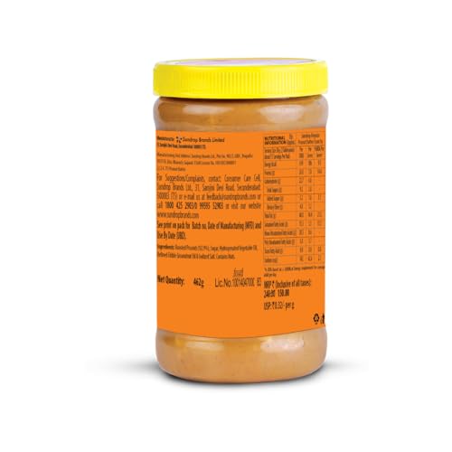 Image of Sundrop Peanut Butter | Crunchy | 462 grams | With 26% Protein | 4% Dietary Fibre | Premium Roasted Peanuts | No Preservatives | Great Value Per Gram of Protein