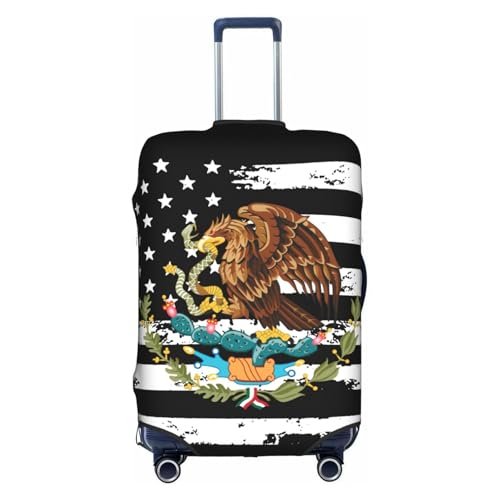 Travel Luggage Cover Vintage America Mexico Mexican Flag Fashion Washable Baggage Suitcase Protector Fit For Luggage X-Large
