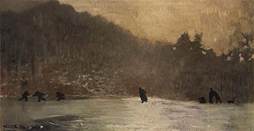 Peinture sur Toile Patinage par Winslow Homer - Décoration de Chambre 60x90cm
