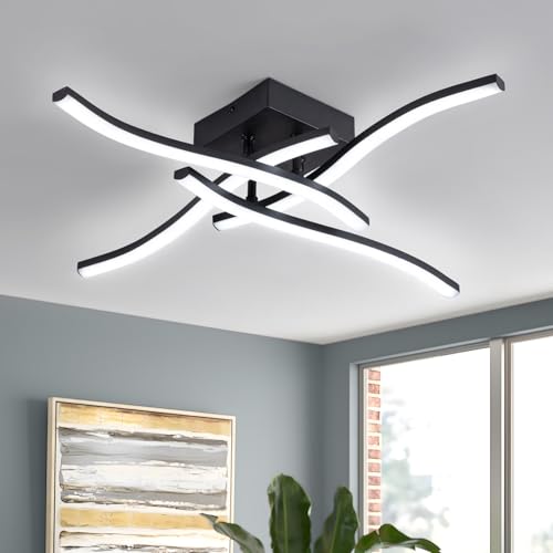 Lampe de plafond LED moderne contre les pièces sombres : éclairage noir 24W