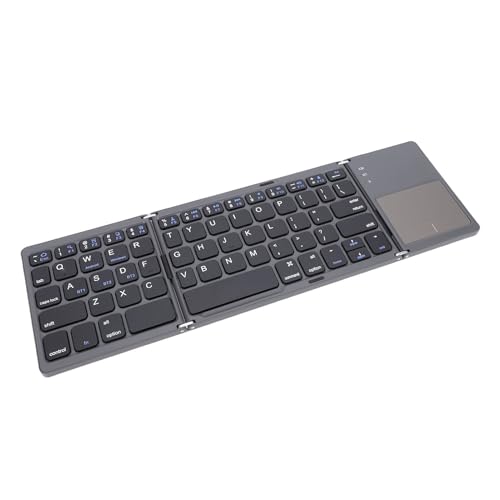 Clavier sans fil pliable avec pavé tactile gris pour tablette