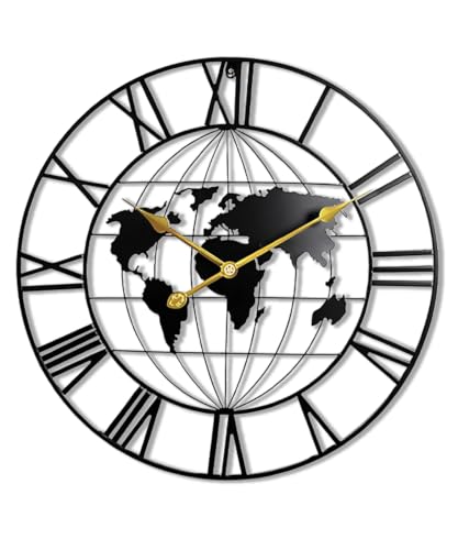 Image of Auromin Designer Metal Wall Clock for Living Room Stylish | Big Size Decorative Wall Clocks for Hall, Bedroom, Office, Drawing Room, Kitchen | Silent Big Luxury Wall Watch Stylish Decor Item