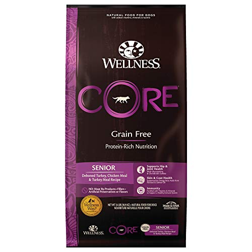 10 Best Dry Dog Food For Senior Dogs in 2022 10 WELLNESS CORE Natural Grain Free Dry Dog Food, Senior, 24-Pound Bag