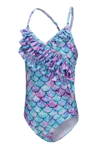 Image of Moon Tree Girls One Piece Swimsuits Ruffle Swimwear Beach Bathing Suit 2-14 Years