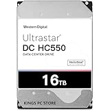 Western Digital Internal Hard Drives 16Tb DC HC550 Surveillance,Wd 3.5 HDD Sata 6Gb/s 7200 PRM NAS 512 mb Cache for Dvr Nvr (Renewed)