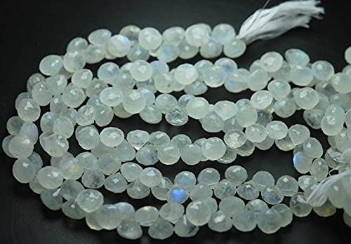 Pierre de lune arc en ciel bleu en oignon facetté de haute qualité pour bijoux de luxe 7-8mm