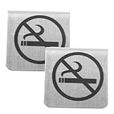 Gatuida 6 Stück Rauchverbotsschild aus Edelstahl, doppelseitig, für Restaurants, öffentliche Räume, Tischschild für den Innenbereich