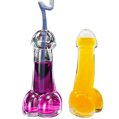 PBTMCD 2 pièces - Drôle Forme Unique Verre à Cocktails, Sexy Transparent Verre de Vin, Enterrement Vie Garçon KTV Décoration Thème Adulte Verres Tasse à Jus de Bar, Cadeau Surprise Cover