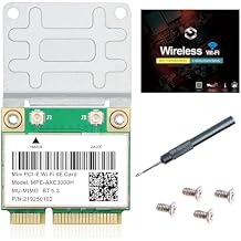 WiFi 6E Half Mini PCI-E WiFi Network Card 802.11AX AC MPE-AXE3000H 2.4GHz 5GHz 6GHz 5400Mbps Wireless Card BT5.3 MU-MIMO mini PCIe Wi-Fi 6E Adapter OFDMA vPro for Windows 10/11 PC Laptops