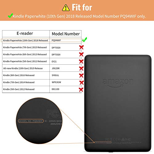 Infiland Kindle Paperwhite 2018 Case Compatible With Amazon Kindle Paperwhite 10Th Generation 6 Inches 2018 Release(Auto Wake/Sleep),Orange #TOP1