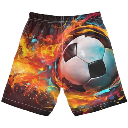 Fire Soccer Little Boys Swim Trunks Kids Board Shorts Swimsuit Bathing Suit Swimwear Size 8 213424442