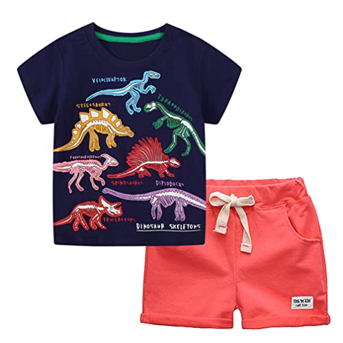 Image of Little Boys Shorts Set Toddler Boys 100% Cotton Summer Short Sleeve T-Shirts and Shorts Clothing Sets 2PCS