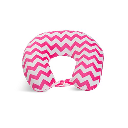 World's Best Feather Soft Microfiber Neck Pillow, Chevron Design, Neck-Supportive Travel Pillow