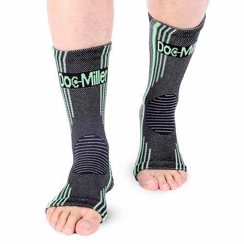 Doc Miller Plantar Fasciitis Compression Socks (Toeless Sleeve), 20–30 mmHg Foot & Ankle Compression Sleeve with Ankle Brace Support for Heel & Arch Pain, Arthritis, Tendonitis & Swelling (1 Pair)