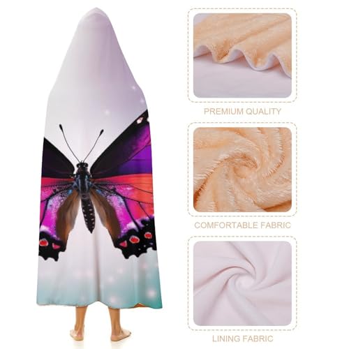 Cape à capuche papillon pour rester au chaud sur le canapé