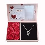 DarAlma Collar en Plata de Ley 925 con Moissanita + Caja Rosas Eternas + Tarjeta