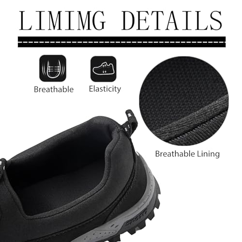 Men's Suede Orthopedic Hiking Shoes with Arch Support Comfort Breathable Low-top Non-Slip Platform Slip-On Loafers for Outdoors Lightweight Walking Sneakers4