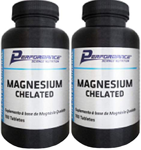 Magnésio Mineral Quelato 260 mg Performance Nutrition 100 Tabletes Kit 2 Und