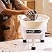 VEVOR 11 inch Pottery Wheel for Adults, 450W Forming Machine with Direct Drive Motor and LCD Touch Screen, 50-300RPM Speed Adjustable Foot Pedal Detachable Basin, for Art Craft Work Home DIY, White