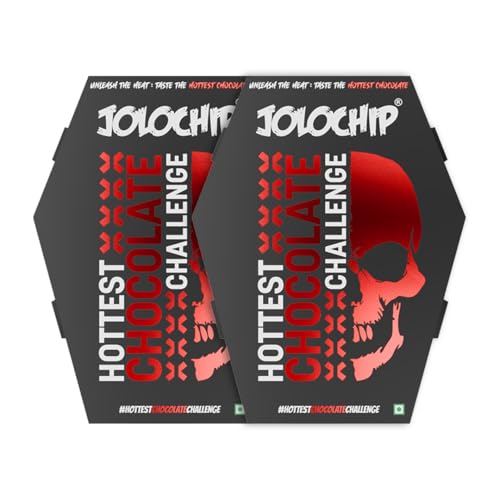 Image of JOLOCHIP Hottest Chocolate Challenge Pack of 2 |Extreme Spicy Chocolate Bar, 2.2 Million Scoville Heat Units, 10 Grams each, (Pack of 2)