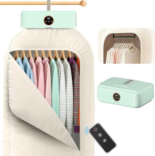 Portable Clothes Dryer Mini Dryer for Apartment RV Travel Dorm Portable Laundry Dryer Small Compact With Fast Drying Adjustable Timer Quiet Operation Remote Control