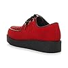 AJVANI lace up Platform Shoes Teddy boy lace up Brothel Creepers Size 12 46 Red Suede #3