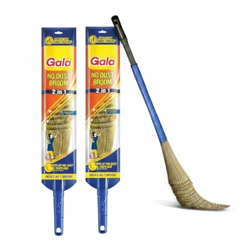 Image of Gala No Dust Floor Broom- (Freedom from New Broom Dust- Bhusa) 2-in-1 - with Extendable Handle (2)